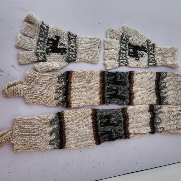 Warm Winter Alpaca Wool Knitted Warmer Set - Picture 4 of 7